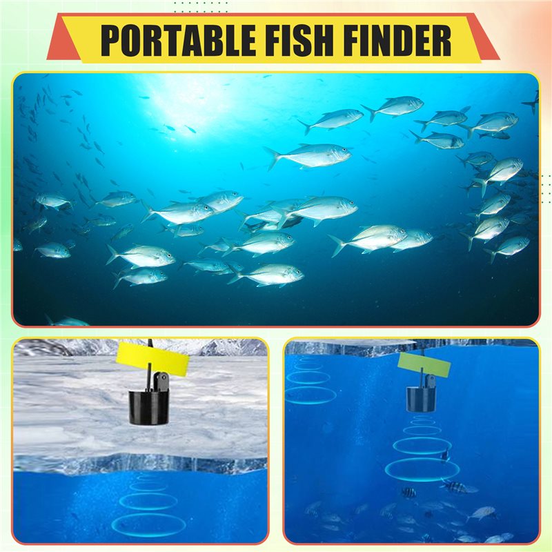 Fish Finder Transducer - ABKV-Ecoscandaglio Portatile per la Ricerca di