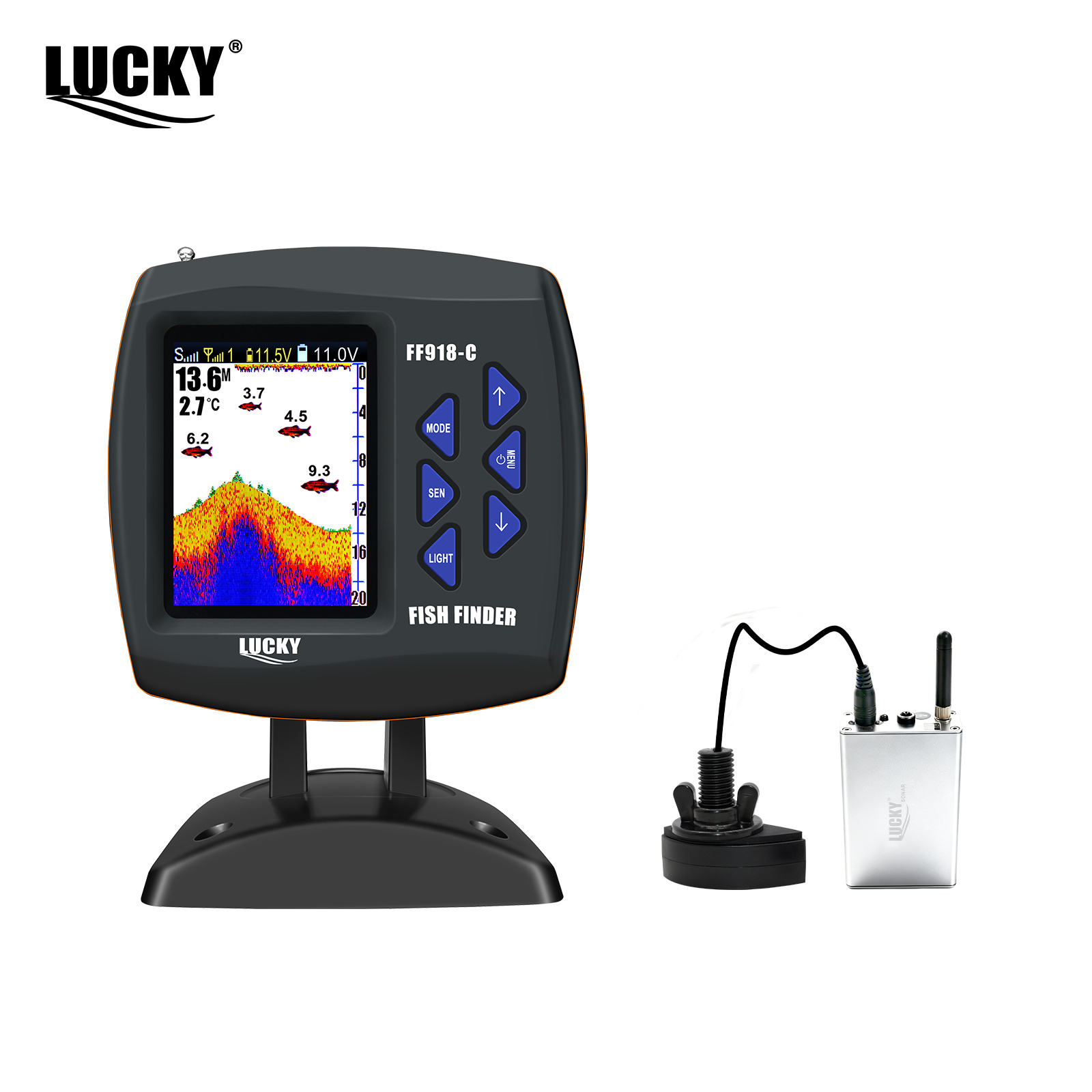 Fish Finder Transducer - Lucky FF918 Ecoscandaglio per Barca Telecomandata
