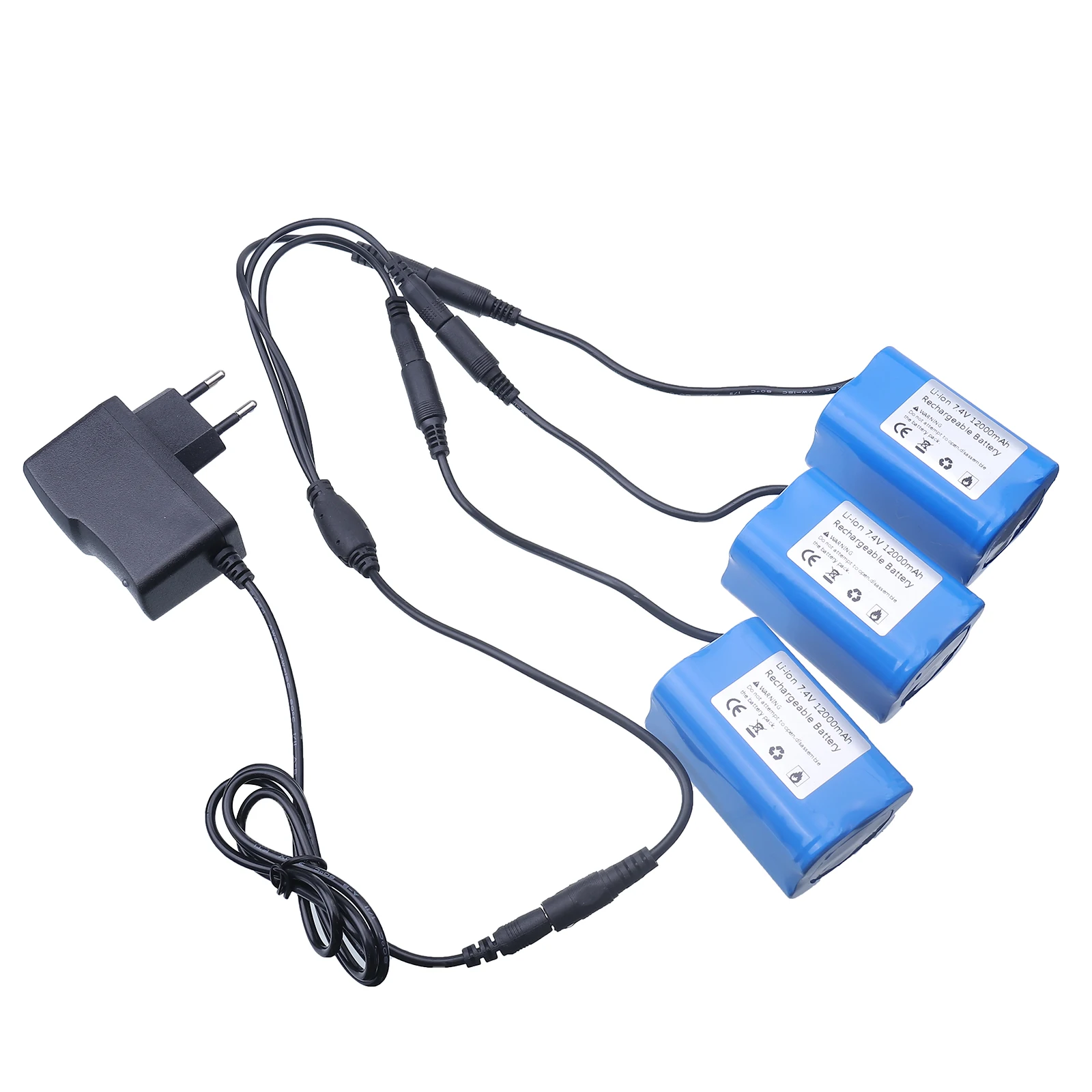 Fish Finder Charger - Batteria 7.4V 12000mAh con Caricatore USB